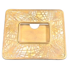 Tiffany Studios New York Pine Needle Bronze Doré and Slag Glass Calendar Frame