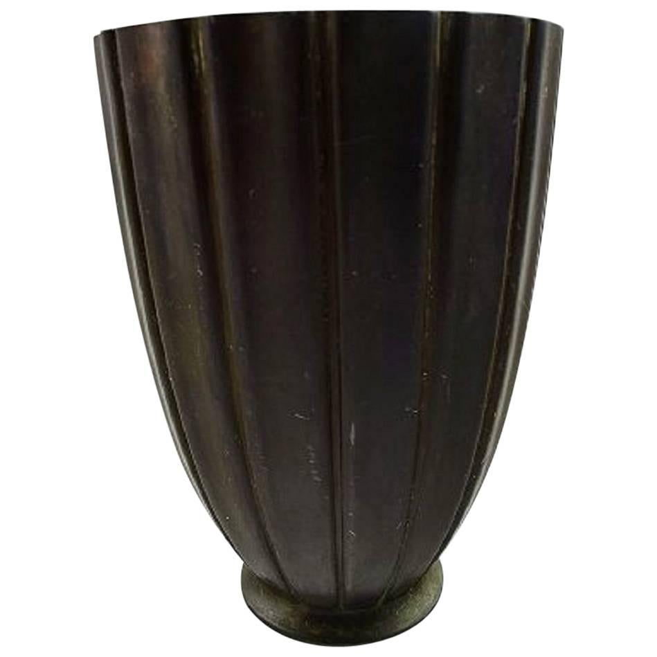 Just Andersen Light Bronze Metal Vase, Model Number 2363