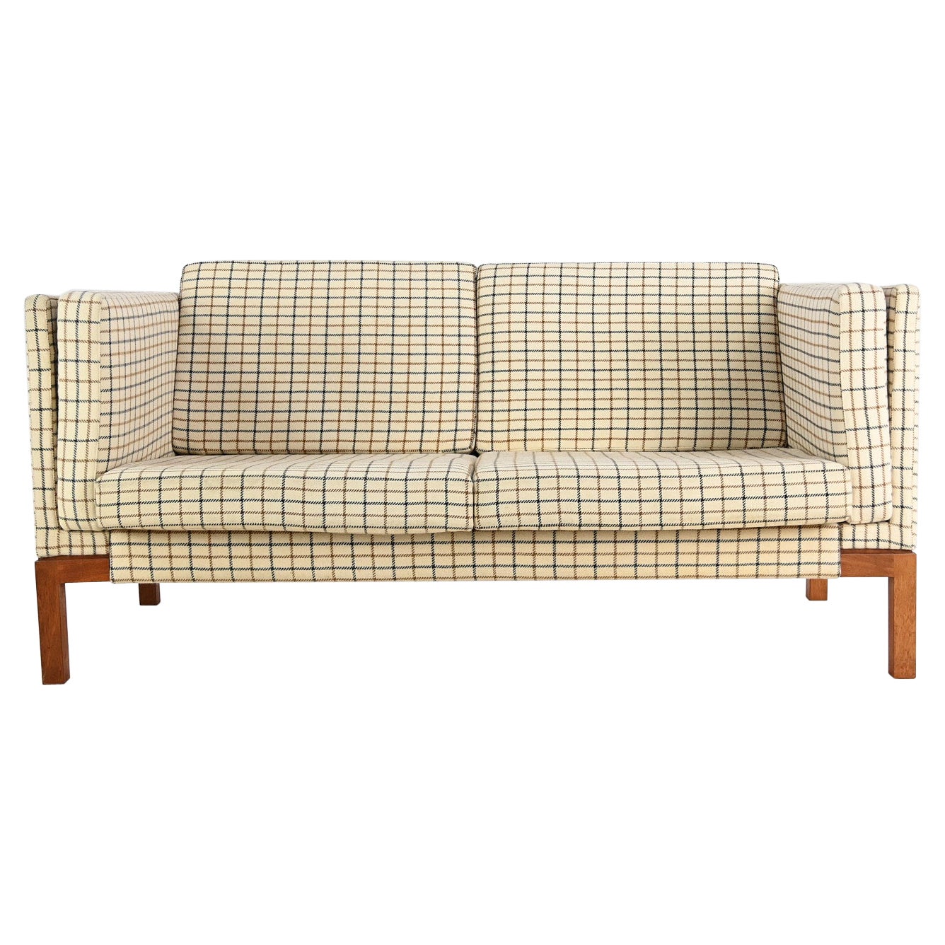 Vintage-Sofa, Wollpolsterung und Teakholz. Dänemark, C.1960