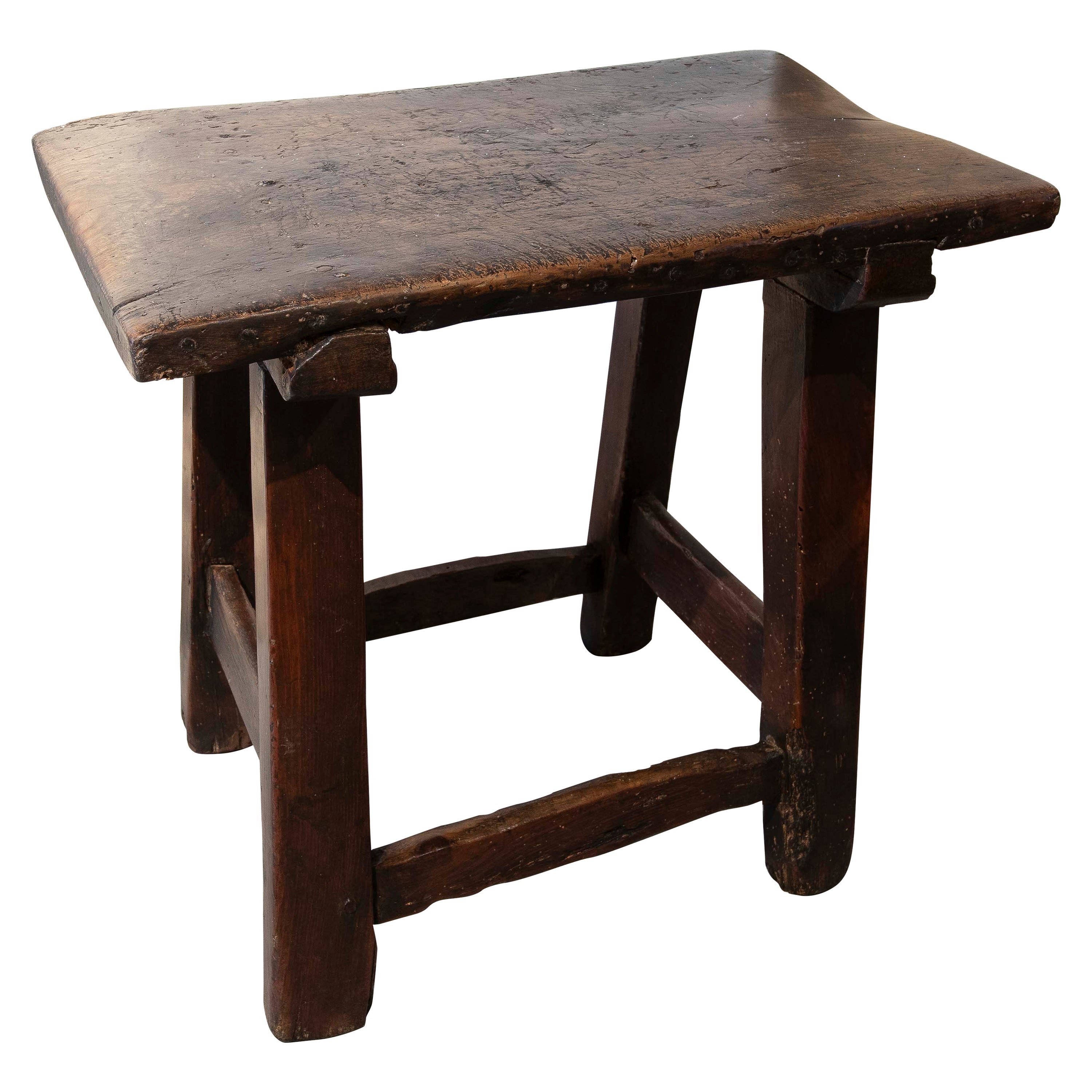 1930s Rustic Wooden Stool Table