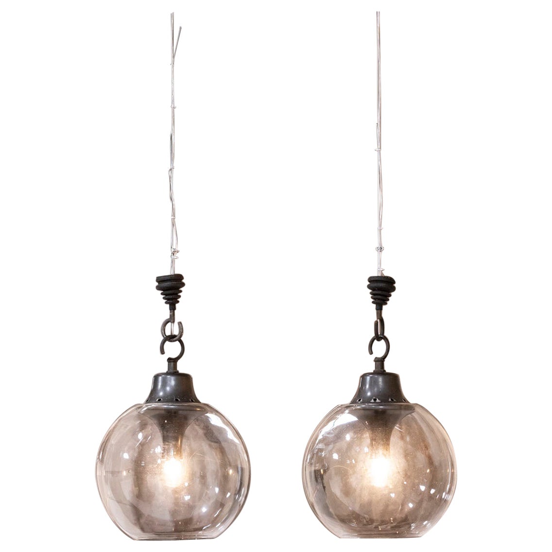 Pair of LS10 " Boccia" lamps designed by Luigi Caccia Dominioni for Azucena