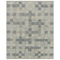 Rug & Kilim: Tappeto personalizzato in stile scandinavo in blu con motivi geometrici