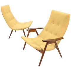 Pair of Allan Gould 'Eggshell' Lounge Chairs