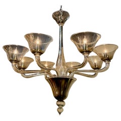 Modern Fume' Murano Chandelier with 8 Lights
