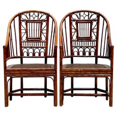 Paire de chaises Pavillon Brighton en rotin côtier vintage