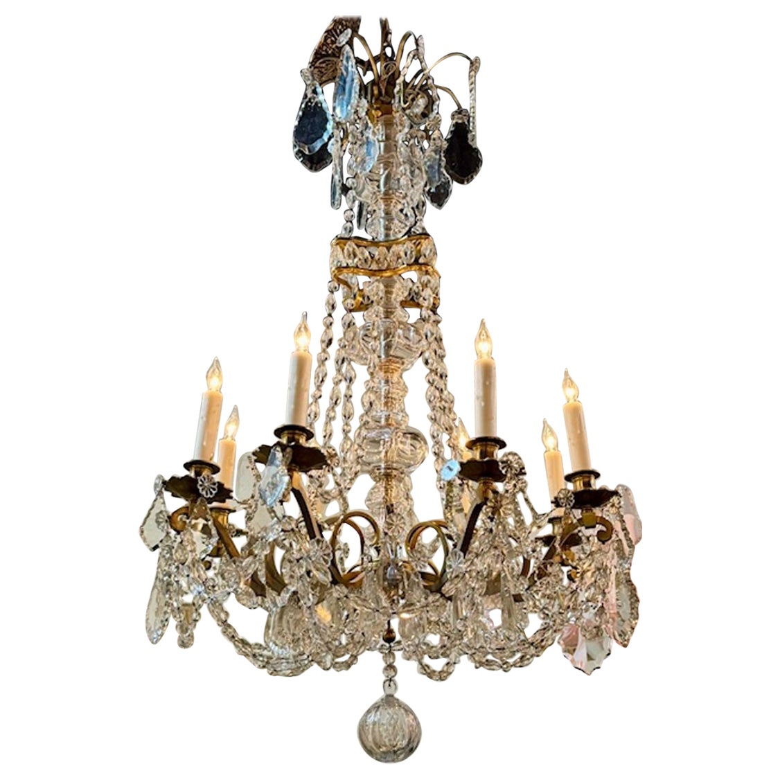 19th Century French Baccarat Manner Chandelier
