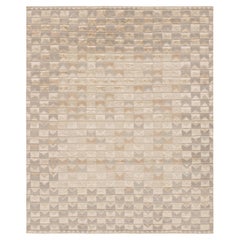 Rug & Kilim’s Scandinavian Style Rug in Cream-White with Geometric Patterns