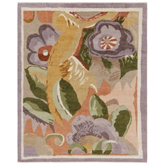 Rug & Kilim's Custom French Art Deco Style Rug Design with Floral Patterns (en anglais)