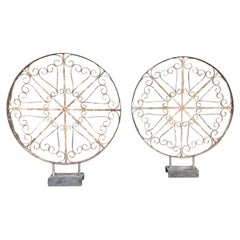 19th Century French Pair of Antique Forged Iron Garden Ornaments