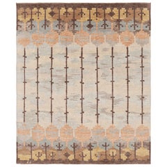 Tapis de style scandinave personnalisé de Rug & Kilim en bleu avec des motifs géométriques