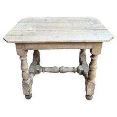 Antique English Bleached Sofa Side Table Console Stripped Jacobean Oak c1850