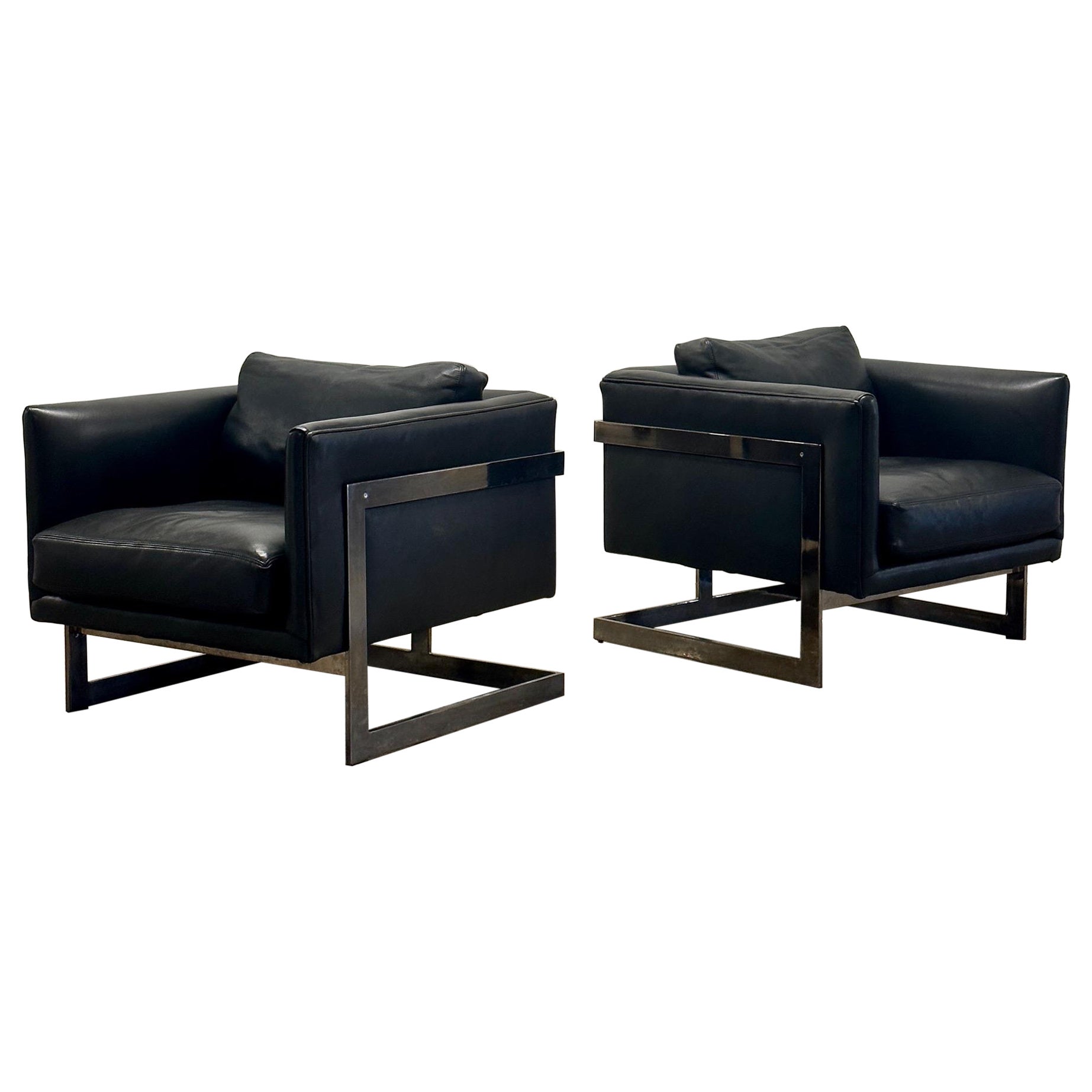 No. 989 T-Back Cube Lounge Chair by Milo Baughman for Thayer Coggin