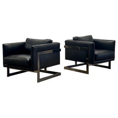 No. 989 T-Back Cube Lounge Chair by Milo Baughman for Thayer Coggin