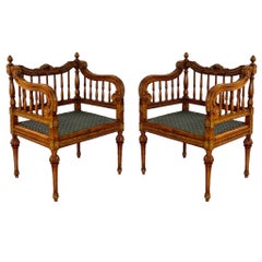 19th Century French Louis XVI Style Spindle Chairs – a Pair