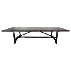 19th C. Walnut Italian Primitive Style Dining Table