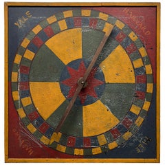 Arte popolare americana estremamente insolita "Yale vs. Gioco del filatoio "Harvard" A.I.C. 1900