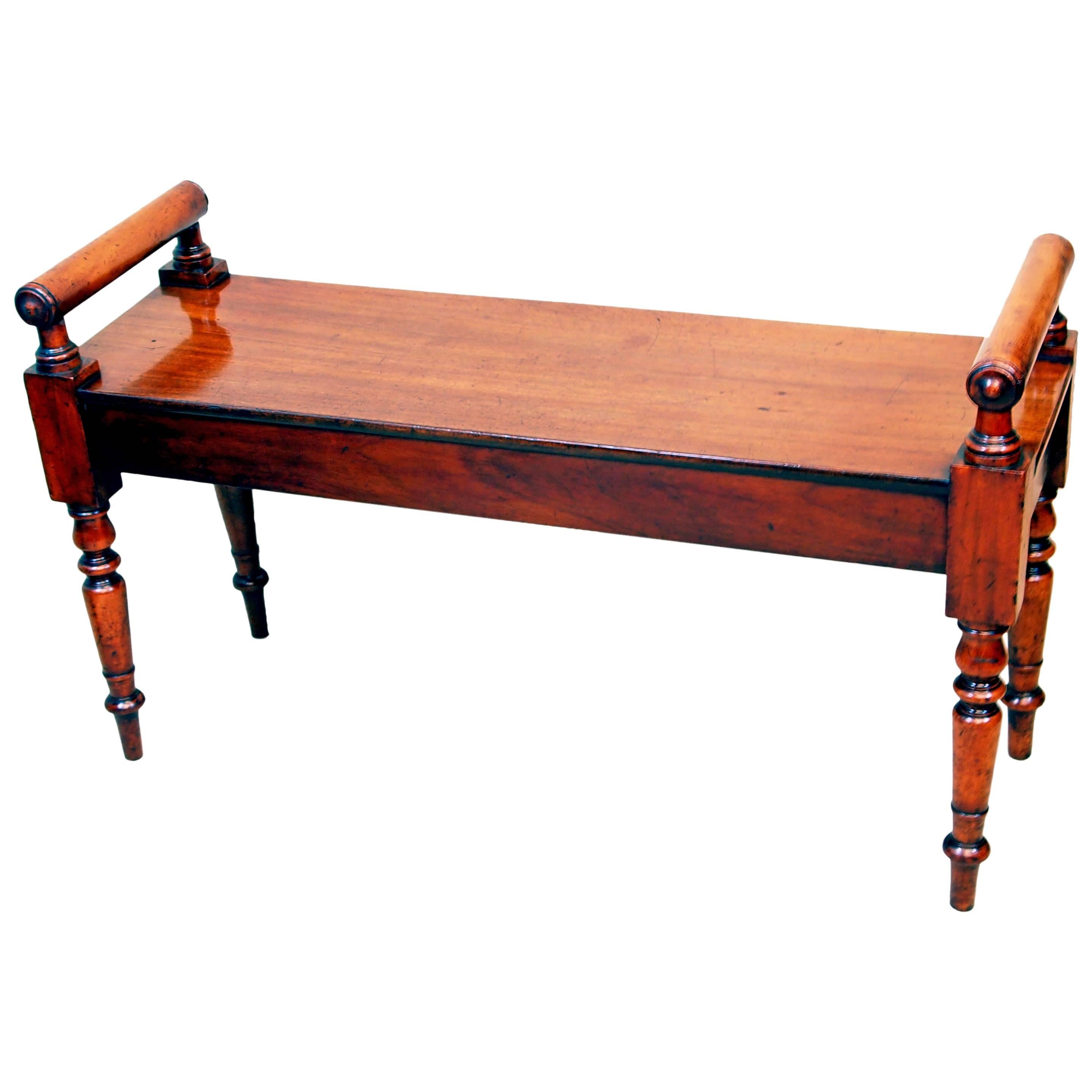 Antique Mid-19th Century Mahogany Hall Bench