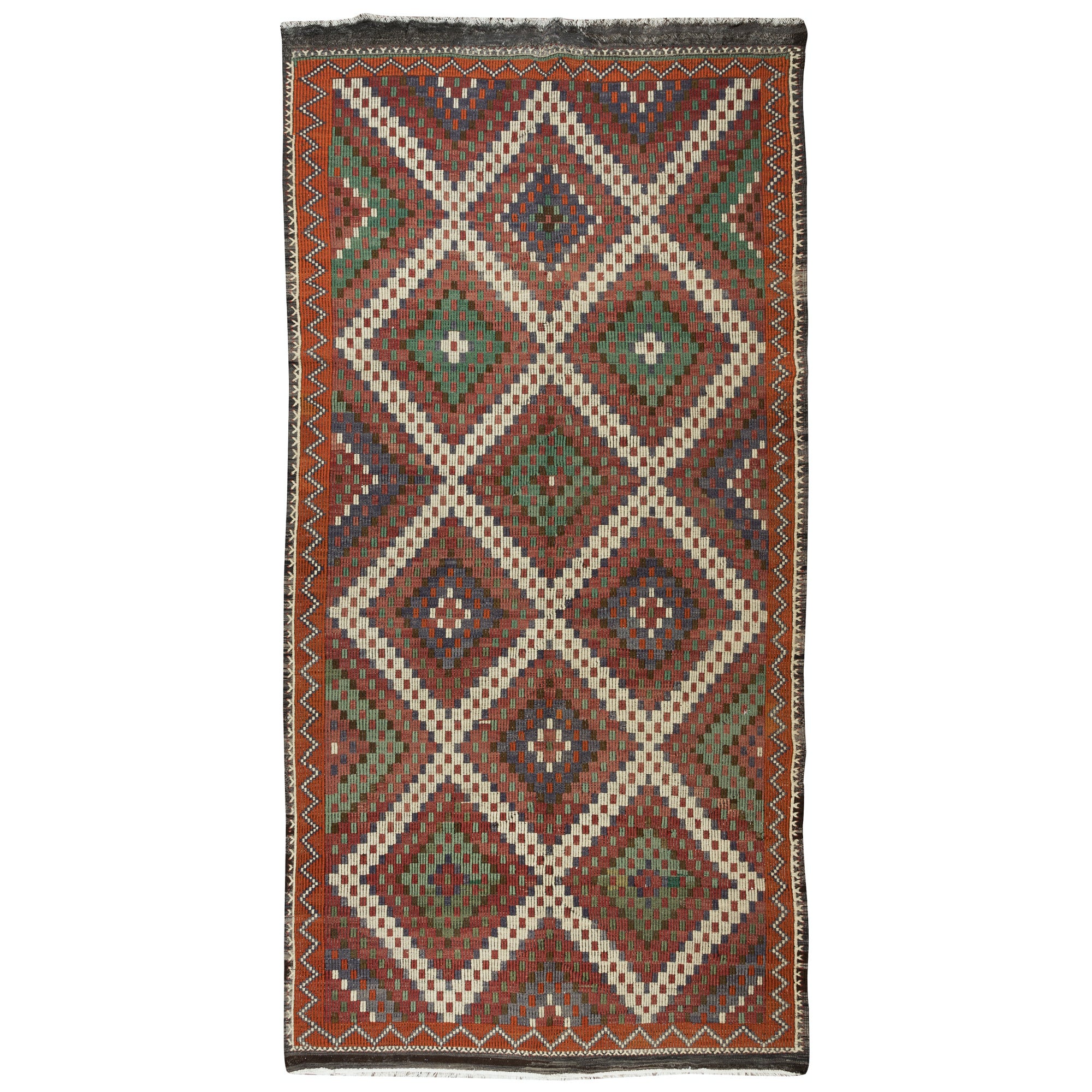 5.5x10.8 Ft Vintage Turkish Jijim Kilim, Handmade Rug, Colorful Carpet, All Wool