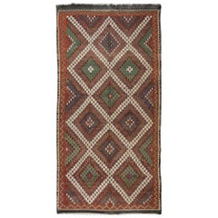 5.5x10.8 Ft Vintage Turkish Jijim Kilim, Tappeto fatto a mano, Tappeto colorato, Tutta lana