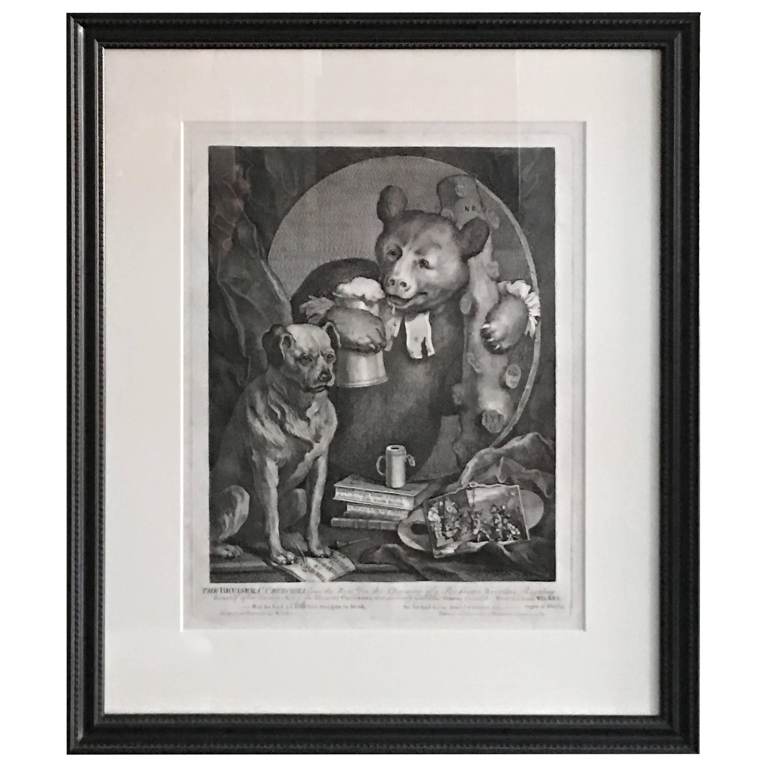 William Hogarth Bruiser Bear with Mug of Beer Print