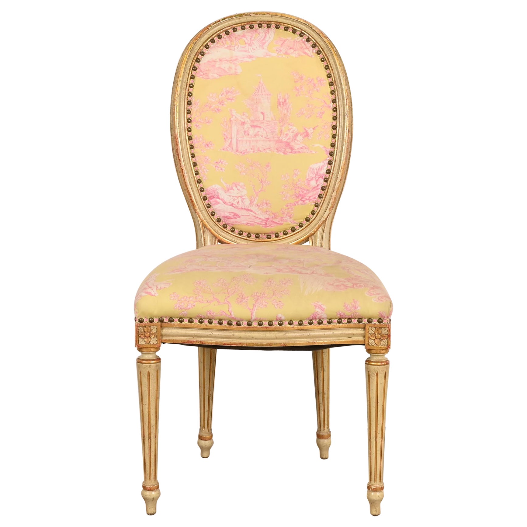 John Widdicomb French Regency Louis XVI Painted Desk Chair or Side Chair, 1960s