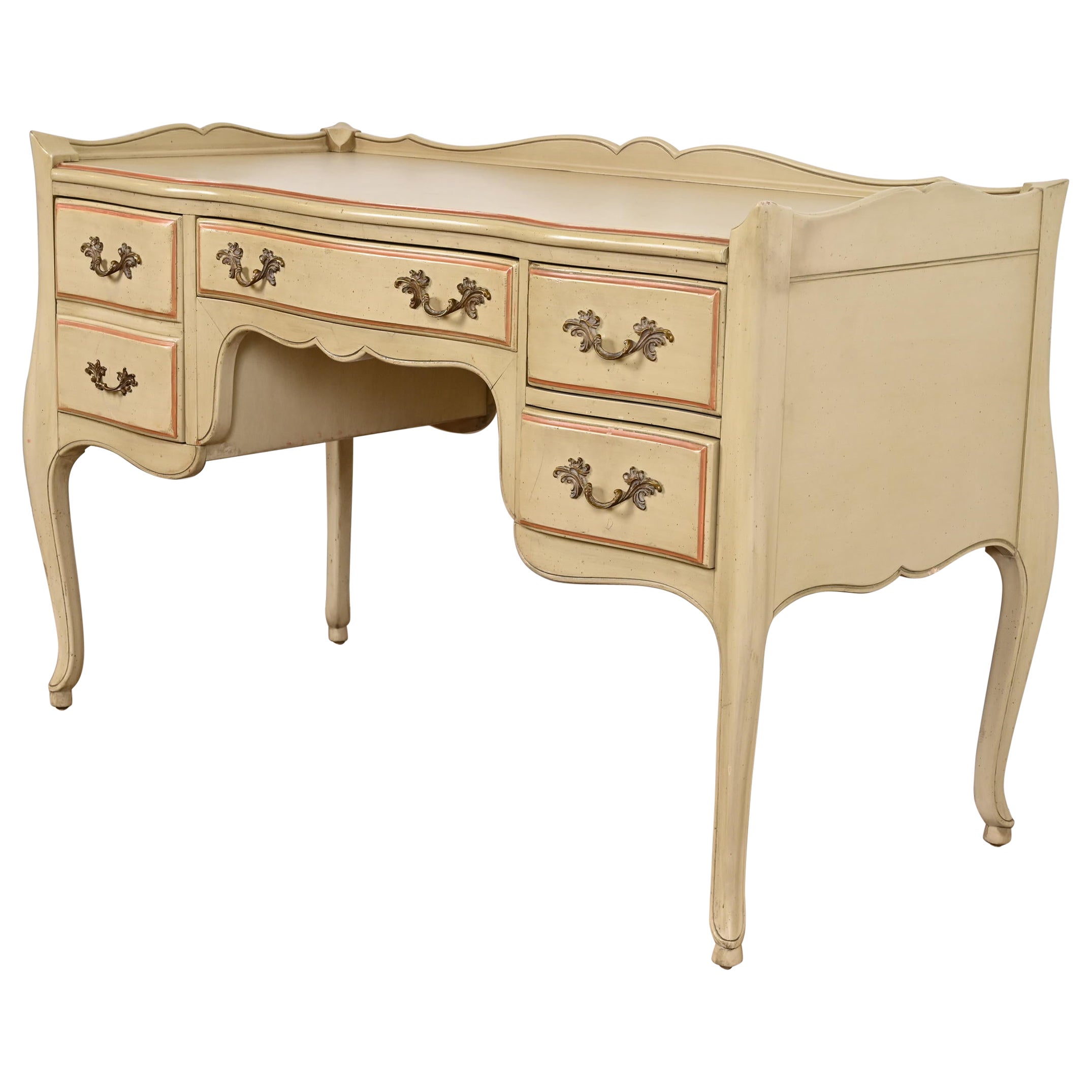 French Provincial Louis XV Painted Desk Attributed to John Widdicomb, Circa 1960