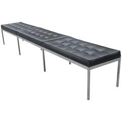 Florence Knoll Stainless Steel Bench Long