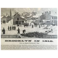 Antique Framed Brooklyn in 1816 Print