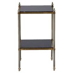 French Two-Tier Marble and Brass Side Table