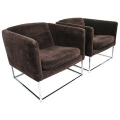 Milo Baughman Styled Chrome Based Lounge Chairs by Flair / Bernhardt