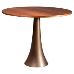"Series 41" Bronze Walnut Table by Angelo Mangiarotti for Bernini, Italy, 1950
