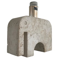 Lámpara de sobremesa de travertino de diseño Elefante de Fratelli Mannelli, Italia, años 70