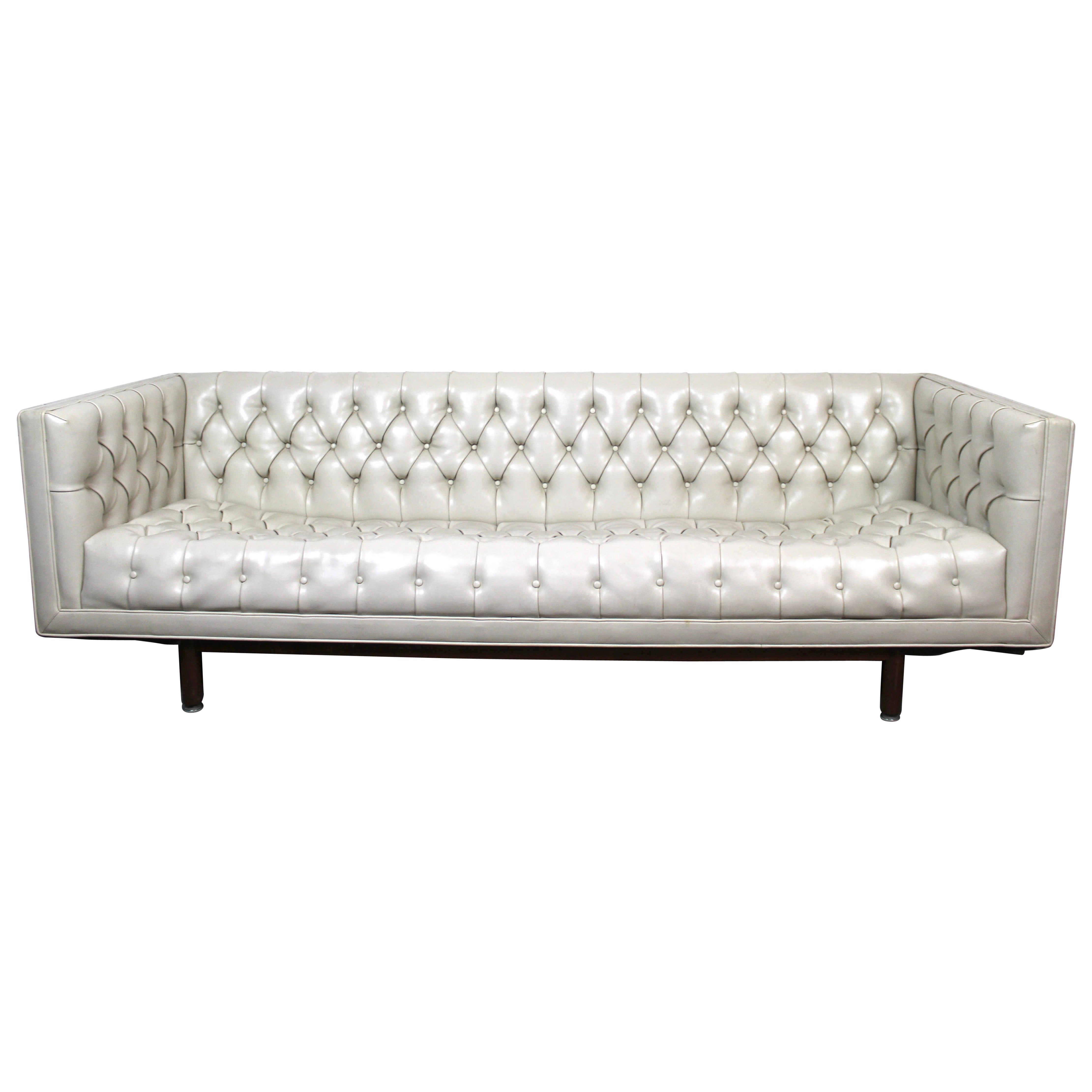 Mid-Century Vintage Tufted Leather Sofa by Jack Cartwright