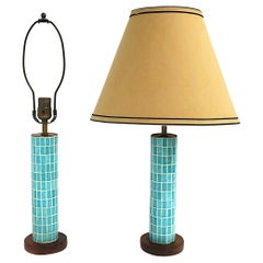 Tile Mosaic Table Lamps, Pair