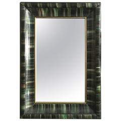 Unusual 19th Century American Green Painted Framed Mirror