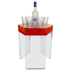 Custom Lucite "On the Rocks Drinks/Champagne/Wine" Table