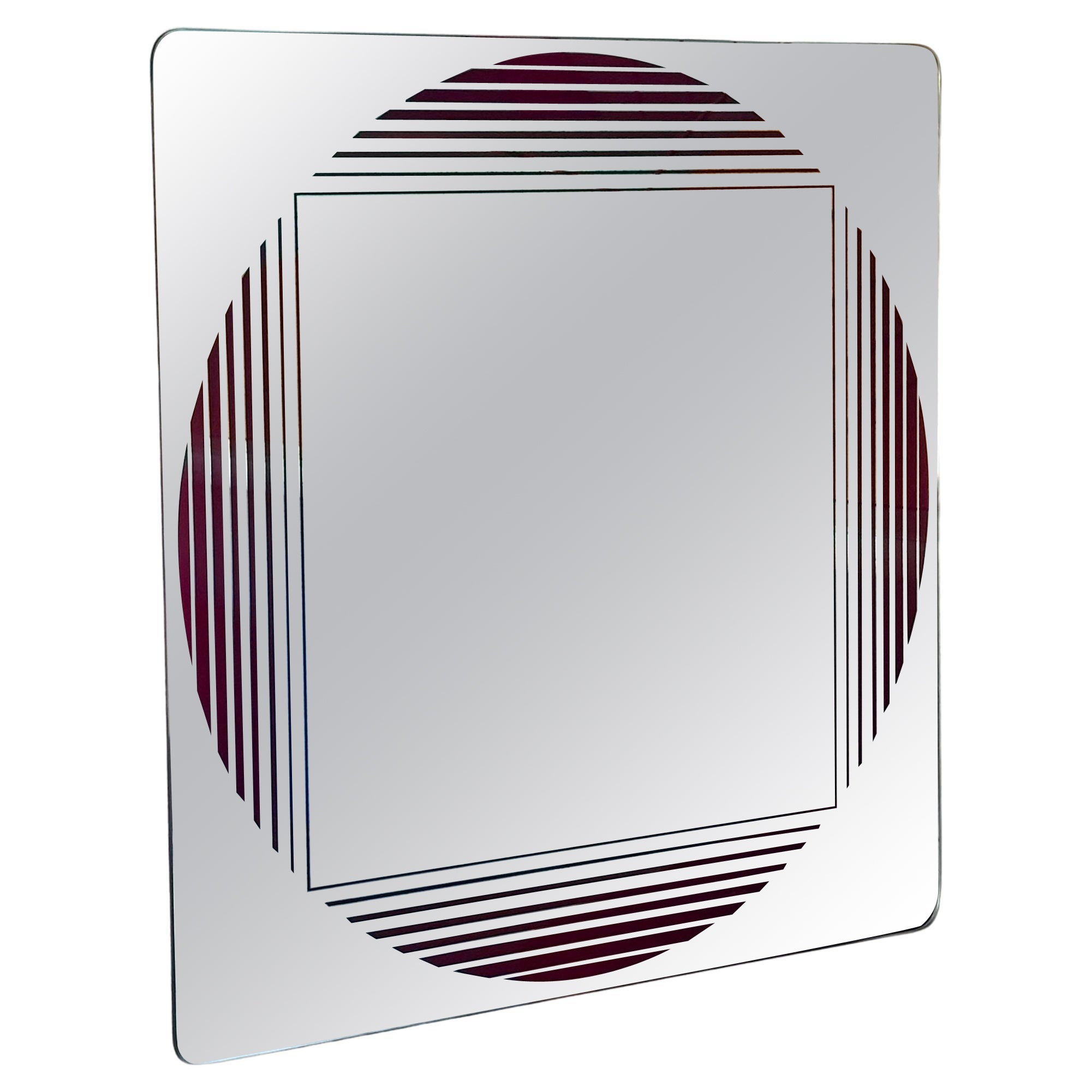 Mid Century Modern Gianni Celada para Fontana Arte Pared cuadrada de tema geométrico