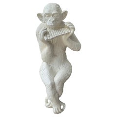 Life Size Italian Regency Blanc De Chine Style White Monkey Figurine