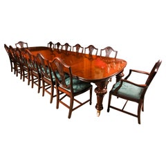 Antique William IV 13 ft Flame Mahogany Extending Dining Table 19th Century
