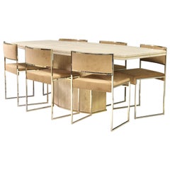 Travertine dining set by or in the style of Willy Rizzo & Jean Charles, Italy