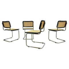 Set of 4 Cesca dining table chairs, made in Italy, 90s