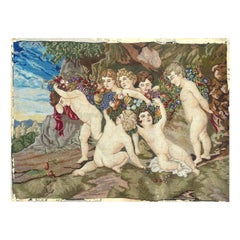 Wonderful French Aubusson style needlepoint Tapestry « Les Amours »