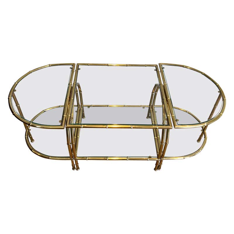 European Style Brass Bound Coffee Table at 1stDibs