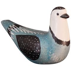 "Pigeon in Blue and White, " Boldly Glazed Sculpture by Waylande Gregory