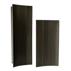 Set aus zwei Vasen aus gebürstetem Stahl von Morbelli