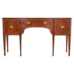 Baker Furniture Federal Sideboard Credenza en acajou marqueté