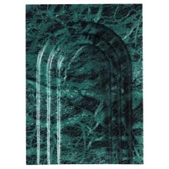 Plato contemporáneo de bloques de piedra de mármol verde oscuro de Henry Wilson