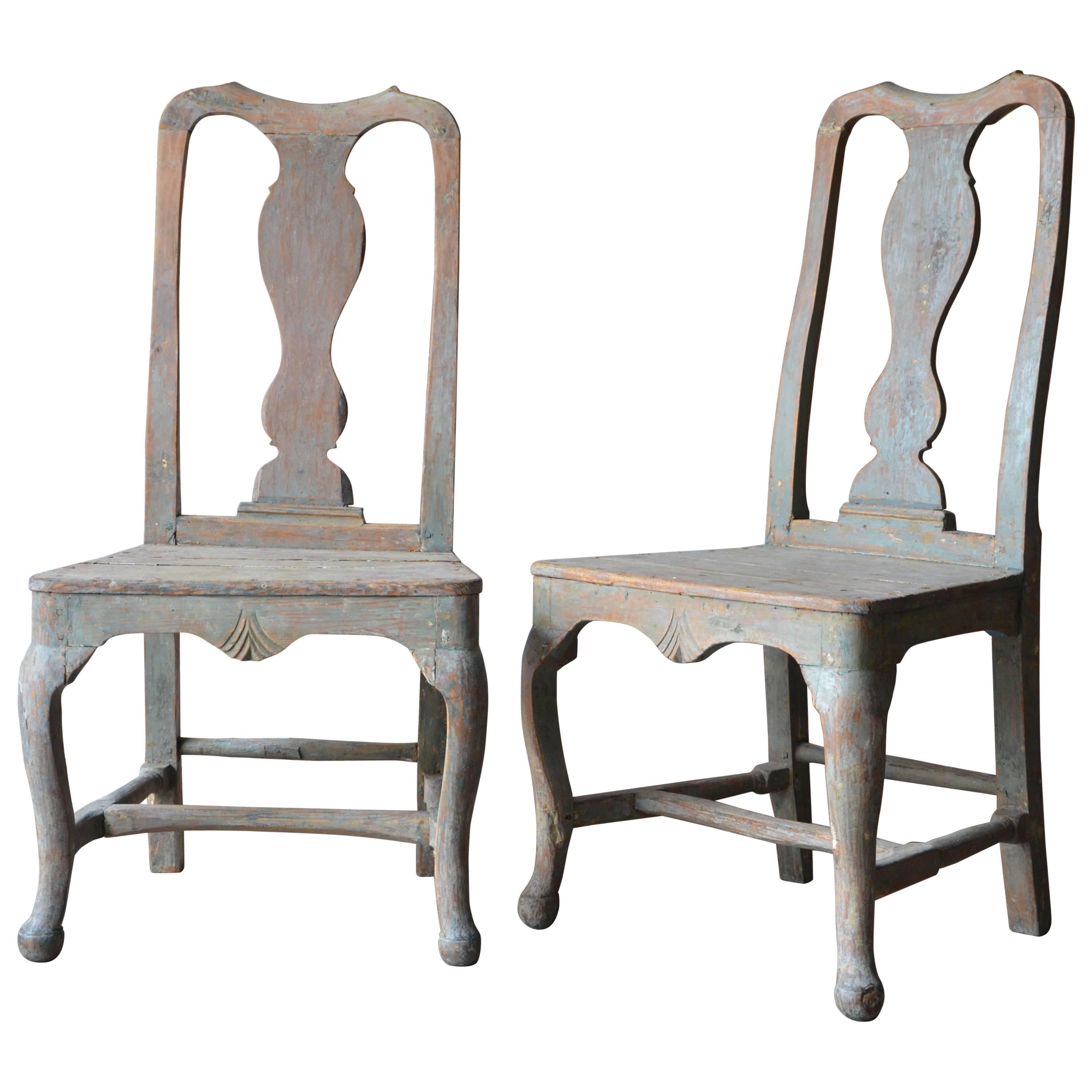 Pair of 18th Century Swedish Rococo Chairs