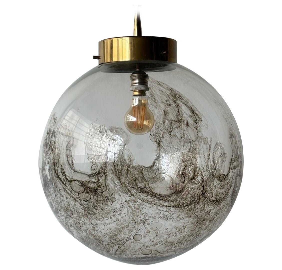 Hand blown Murano glass and brass pendant lamp by La Murrina, 1960’s Italy