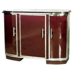 Art Deco Red Lacquered Sideboard